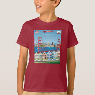 サンフランシスコ、カリフォルニア 湾による都市 Tシャツ