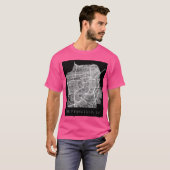 サンフランシスコ カリフォルニア CA 市街地図 モノクロ Tシャツ (正面フル)