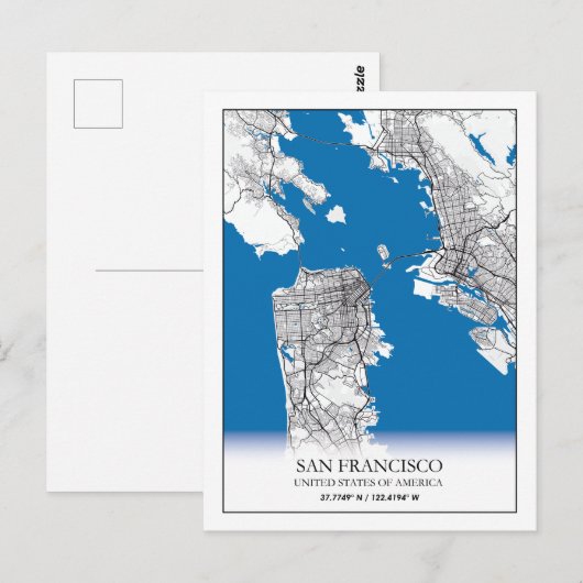 サンフランシスコ・カリフォルニアUSAトラベルシティマップ ポストカード (正面/裏面)