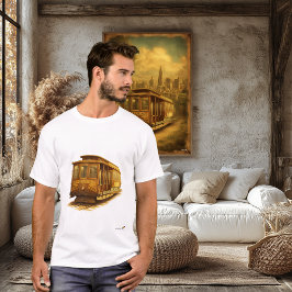 サンフランシスコ ケーブルカー ミッドセンチュリー レトロ ヴィンテージ Tシャツ
