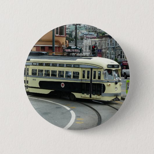 サンフランシスコ ケーブルカー 缶バッジ (正面)