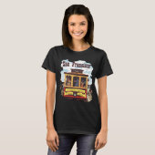 サンフランシスコ ケーブルカー 赤 トラベル Tシャツ (正面フル)