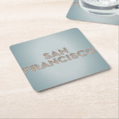 サンフランシスコ・コースター・セット スクエアペーパーコースター (アングル)