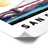 サンフランシスコ・ゴールデンゲートブリッジアーキテクチャアート ポスター (角)