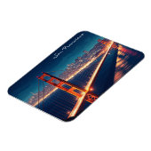 サンフランシスコ・ゴールデンゲートブリッジナイトのはがき マグネット (左側)