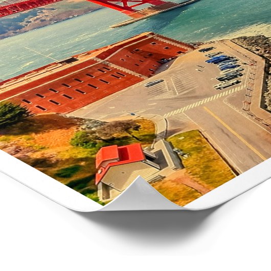 サンフランシスコ、ゴールデンゲートブリッジ2旅行ポスター ポスター (角)