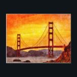 サンフランシスコ・ゴールデンゲートブリッジ ポストカード<br><div class="desc">ゴールデンゲートブリッジは、サンフランシスコ湾と太平洋海を結ぶ1マイル幅の海峡であるゴールデンゲートにまたがる吊り橋である。</div>