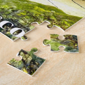 サンフランシスコ、ゴールデンゲートブリッジ、旅行ポスター ジグソーパズル (側面)