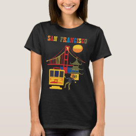 サンフランシスコ ゴールデンゲート ケーブルカー トラベル Tシャツ