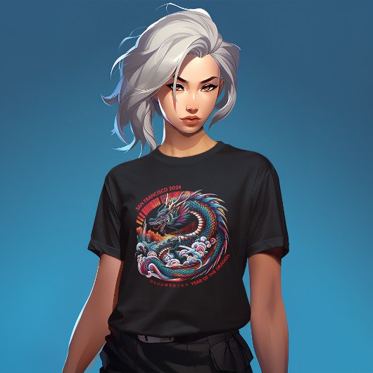 サンフランシスコ・スカイライン・アニメ・ドラゴン：旧正月 Tシャツ