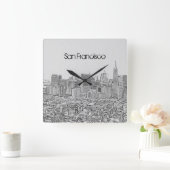 サンフランシスコ スクエア壁時計 (ホーム)