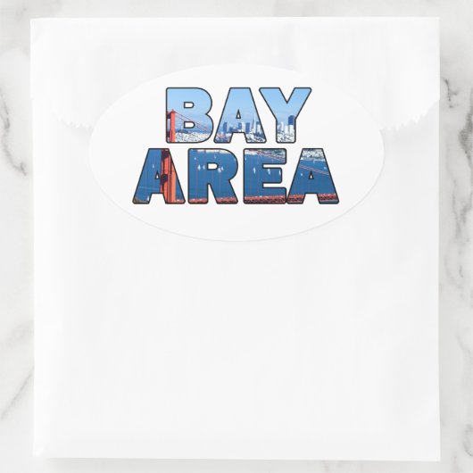 サンフランシスコ・ベイエリア 楕円形シール (バッグ)