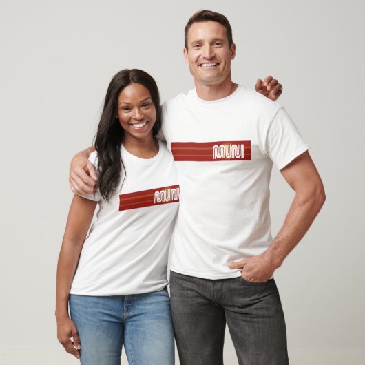 サンフランシスコ・ムニのストライプデザイン Tシャツ (ユニセックス)