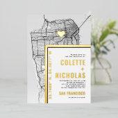 サンフランシスコ・ラブロケーター |シティテーマ結婚の 箔招待状 (立ち正面)