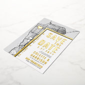 サンフランシスコ ラブ ロケーター | 結婚式 Save the Date 箔招待状 (回転した状態)
