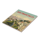 サンフランシスコ,ロンバード通り | ヴィンテージレトロ タイル (側面)