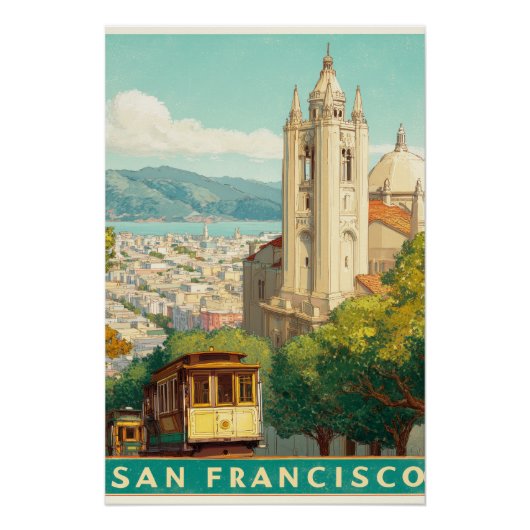サンフランシスコ・ヴィンテージ旅行ポスター ポスター (正面)