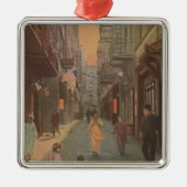 サンフランシスコ、中華街の古い通りのCAView メタルオーナメント (正面)