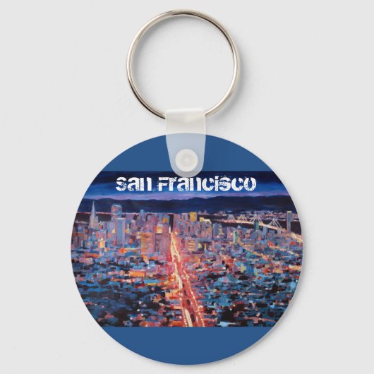 サンフランシスコ – 市場通りナイトからツインピーク キーホルダー (正面)