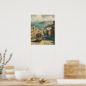 サンフランシスコ:沿岸ノスタルジアヴィンテージはがき ポスター (キッチン)