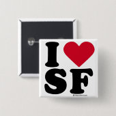 サンフランシスコ- "私はSF愛します"を"私が愛するサンフランシスコ"を 缶バッジ (正面&裏面)