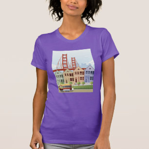 サンフランシスコ 色彩の鮮やかな女性 Tシャツ