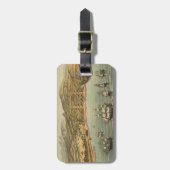 サンフランシスコ(1884年)のヴィンテージの絵解き地図 ラゲッジタグ (正面縦)