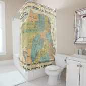 サンフランシスコ(1890年)のヴィンテージの地図 シャワーカーテン (インサイチュ)