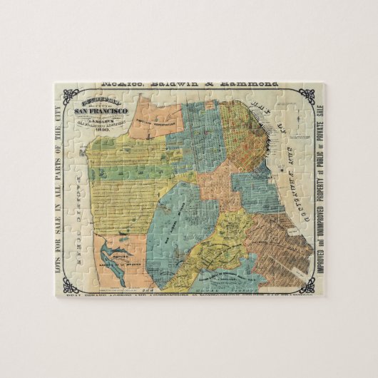 サンフランシスコ(1890年)のヴィンテージの地図 ジグソーパズル (横)