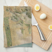 サンフランシスコ(1915年)のヴィンテージの地図 キッチンタオル (四つ折り)