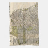 サンフランシスコ(1932年)のヴィンテージの地図 キッチンタオル (縦)