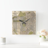 サンフランシスコ(1932年)のヴィンテージの地図 スクエア壁時計 (ホーム)