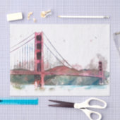サンフランシスコ， CA -ゴールデンゲートブリッジ 薄葉紙 (クラフト)