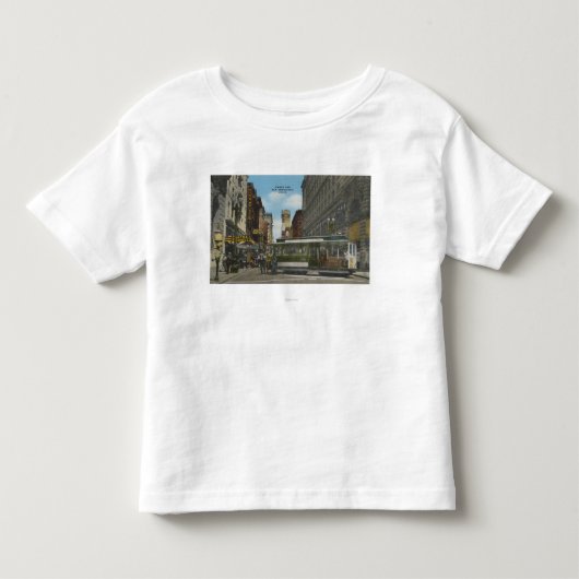 サンフランシスコ、CACable車の転換の眺め トドラーTシャツ (正面)