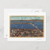 サンフランシスコ、S. F.ブリッジのCAAerialビュー ポストカード (正面/裏面)