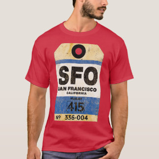 サンフランシスコ(SFO)ヴィンテージバッグラベルクラシックフィット Tシャツ