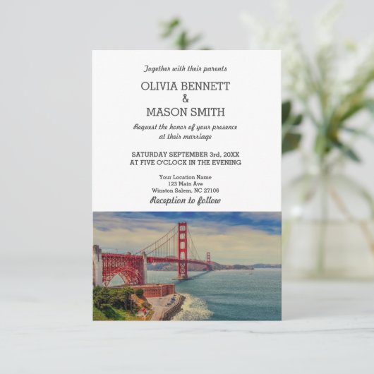 サンフランシスコCAゴールデンゲートバー結婚式招待状 招待状 (スタンド正面)