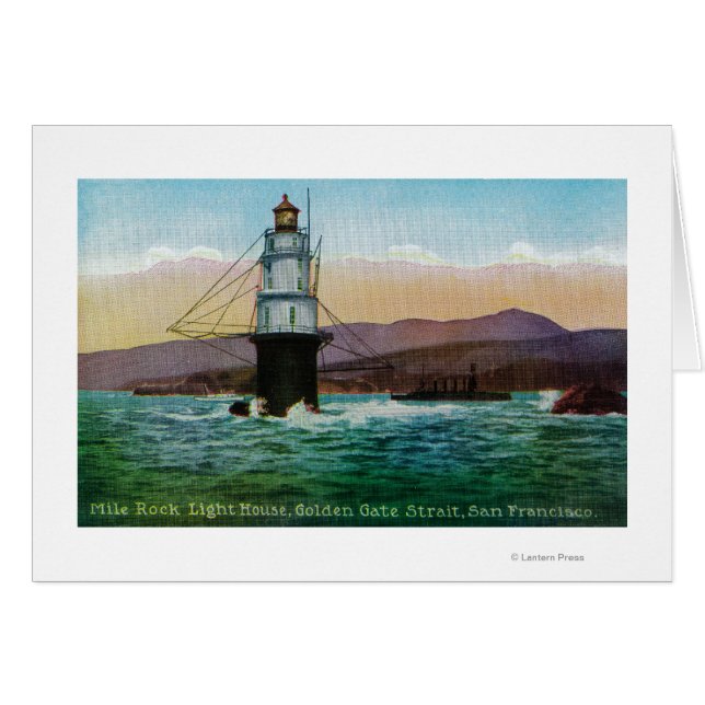 サンフランシスコCAマイルロックライトハウス (正面横)