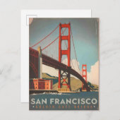 サンフランシスコCA – ゴールデンゲートブリッジヴィンテージ ポストカード (正面/裏面)