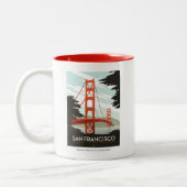 サンフランシスコCA – ゴールデンゲートブリッジ ツートーンマグカップ (左)
