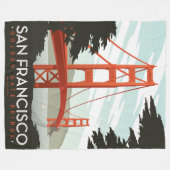 サンフランシスコCA – ゴールデンゲートブリッジ フリースブランケット (正面(横))