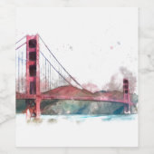 サンフランシスコCA – ゴールデンゲートブリッジ ワインラベル (シングルラベル)