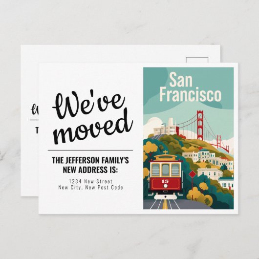 サンフランシスコCalifornia – ケーブルカー引っ越しました ポストカード (正面/裏面)