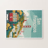 サンフランシスコCalifornia – レッドケーブルカー ジグソーパズル (横)