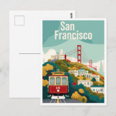 サンフランシスコCalifornia – レッドケーブルカー ポストカード (正面/裏面)