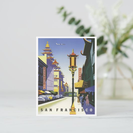 サンフランシスコChinatownヴィンテージ旅行はがき ポストカード (スタンド正面)