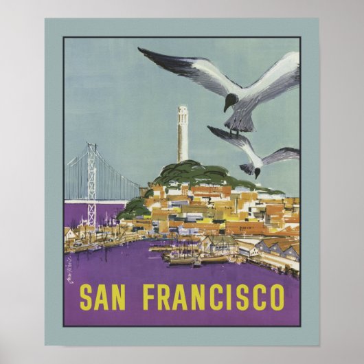 サンフランシスコUSAヴィンテージ旅行ポスター ポスター (正面)