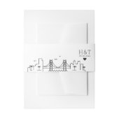 サンフランシ結婚スコ |スタイル化されたスカイラインモノグラム 招待状ベリーバンド (正面例)