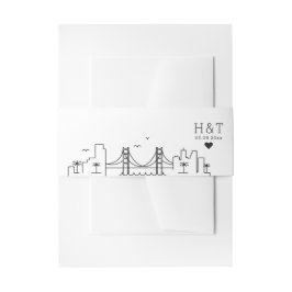 サンフランシ結婚スコ |スタイル化されたスカイラインモノグラム 招待状ベリーバンド