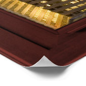 サンフランスカイラインアットナイトフェイクさくらんぼウッドウィンドウ ポスター (角)